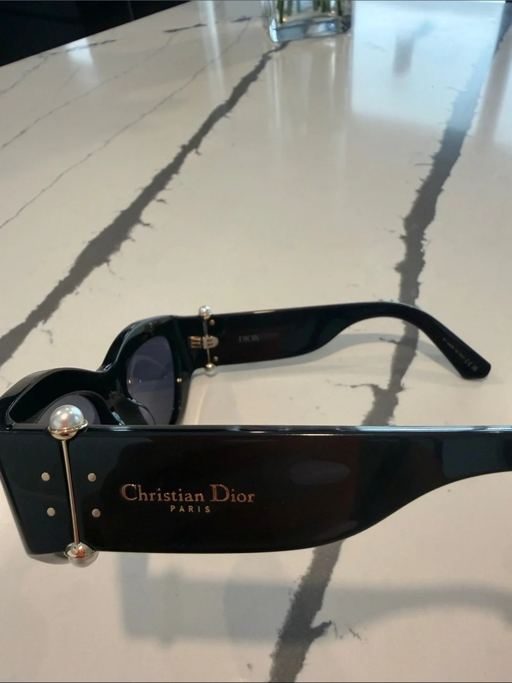 Dior Black Cat-Eye Sunglasses with Dark Lenses